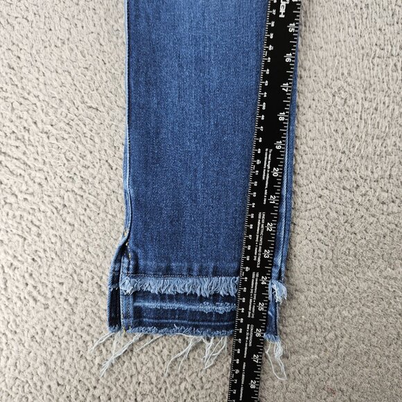 Kancan Jeans Womens 23 (23x26) Blue Straight Ankle High Rise Ripped Distressed - Picture 10 of 16